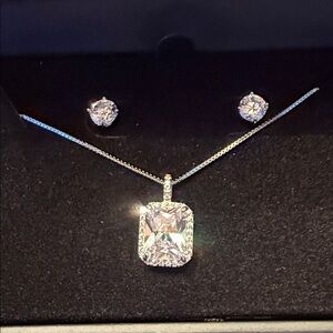 Unwritten Silver Necklace and Earring Set